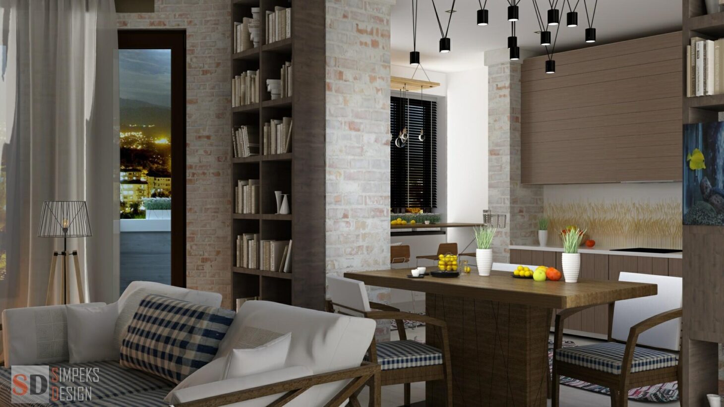 Dining area in the living room