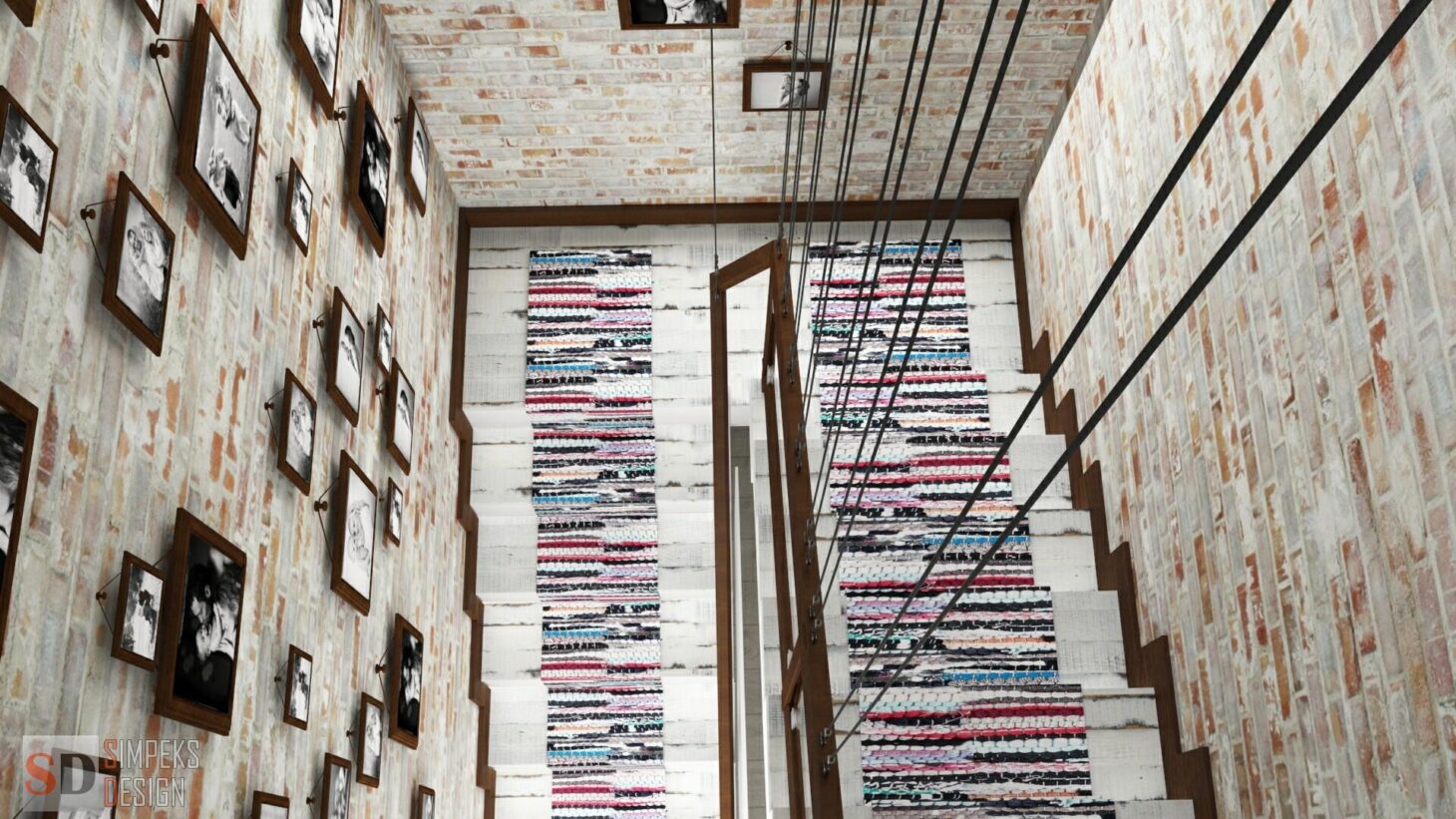 Metal cables for stairs
