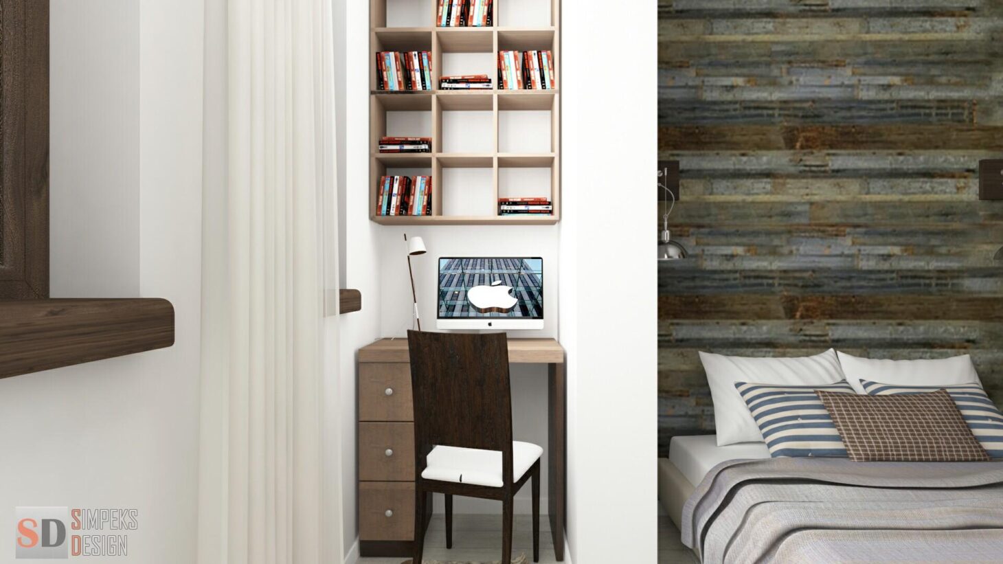 Writing desk in the bedroom