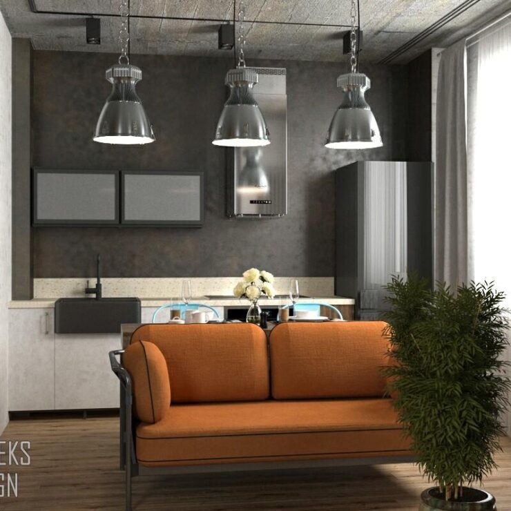 Design of a one-room apartment of 36 sq. m., Kyiv, str. New Ukrainian