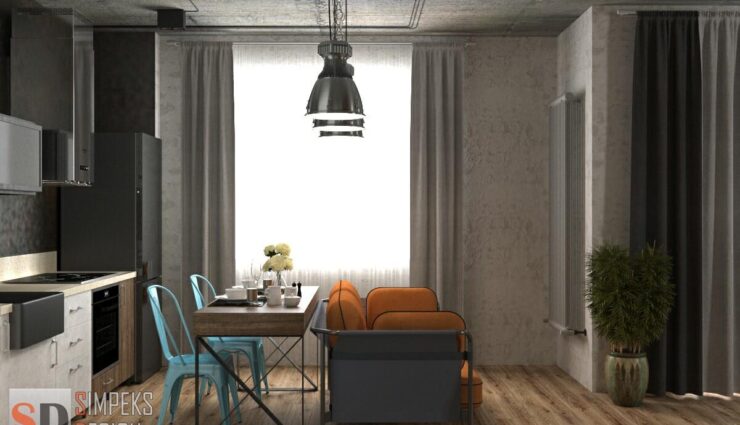 Kitchen-studio in loft style