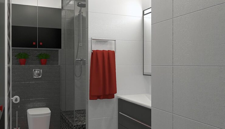 Bathroom in the style of modern art deco