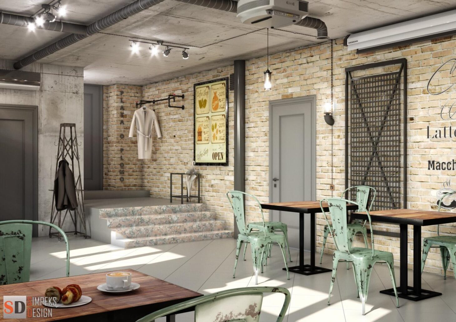 Cafe of the loft style