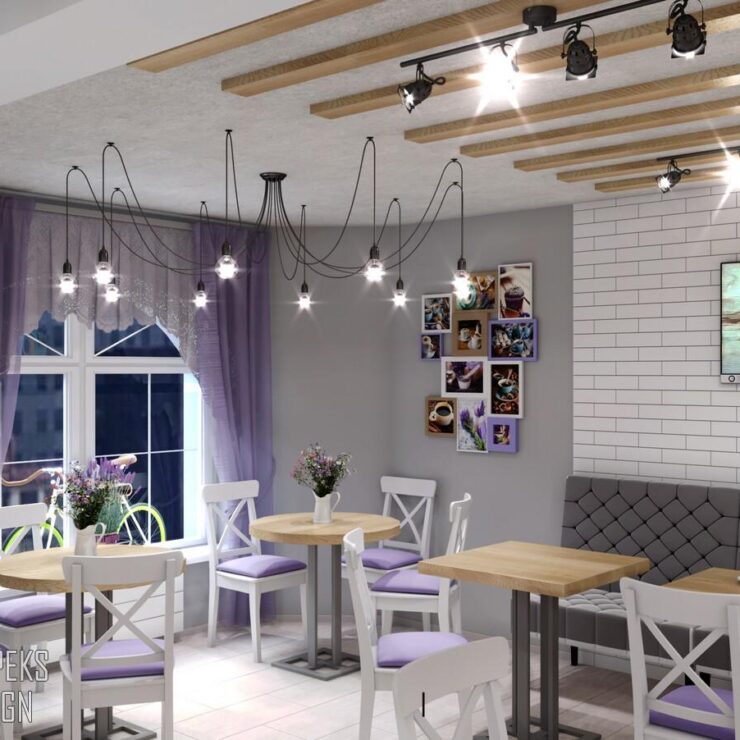 Cafe in a modern style in Podil, Kyiv