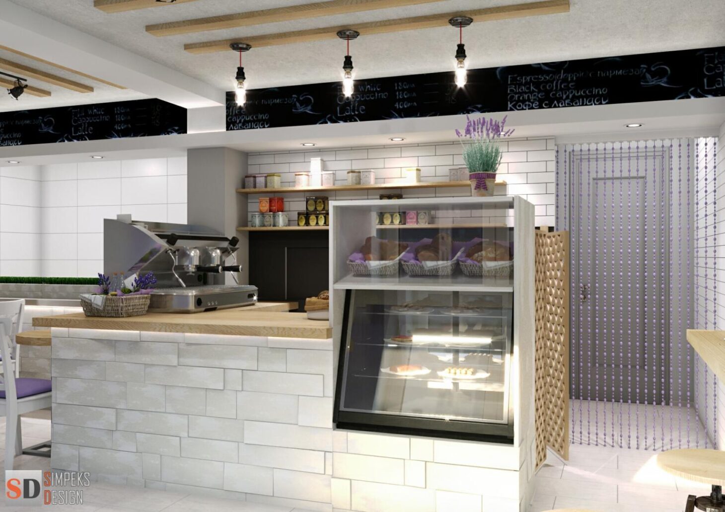 Showcase in a cafe