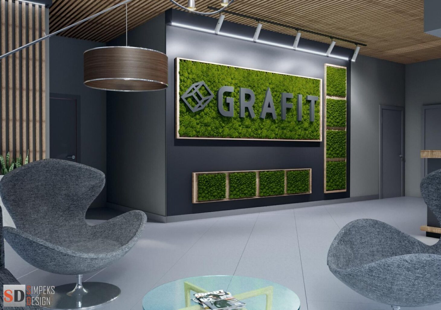 Logo design in the hotel lobby