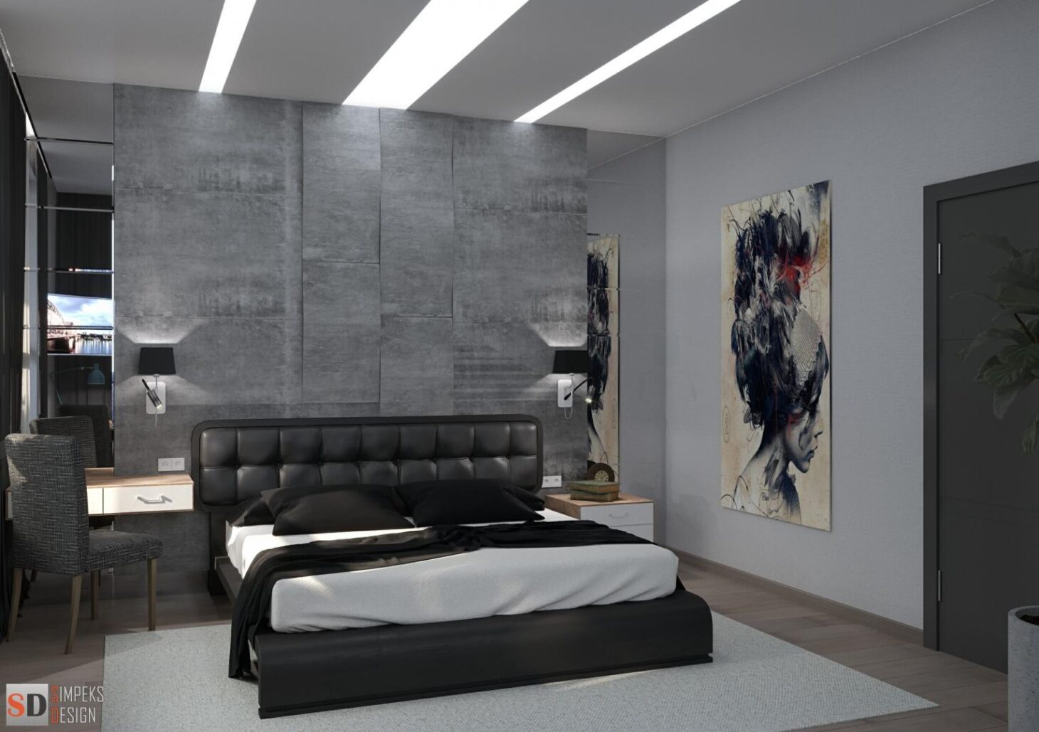 Design of a double room in a hotel