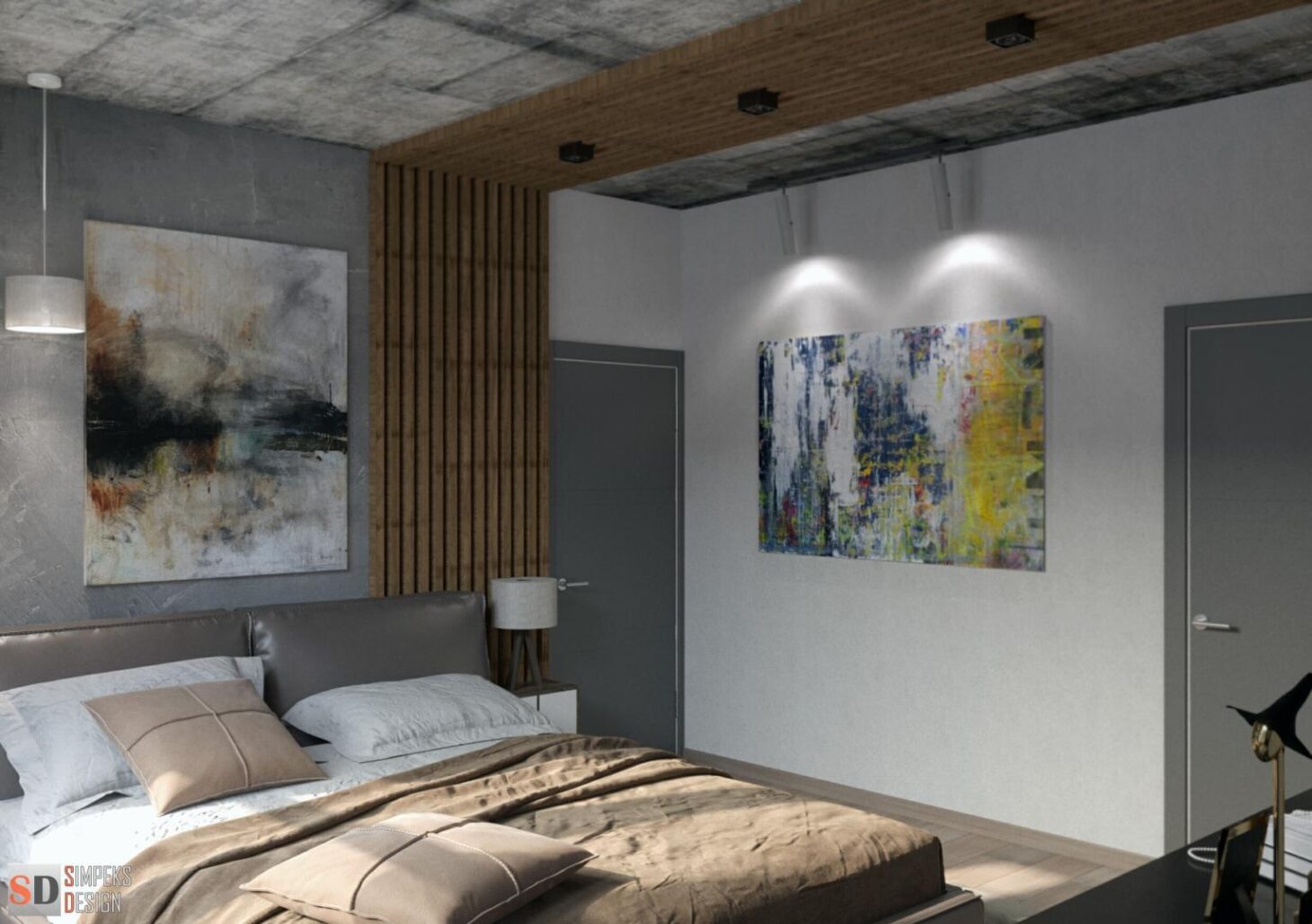 The combination of wood and concrete in interior design