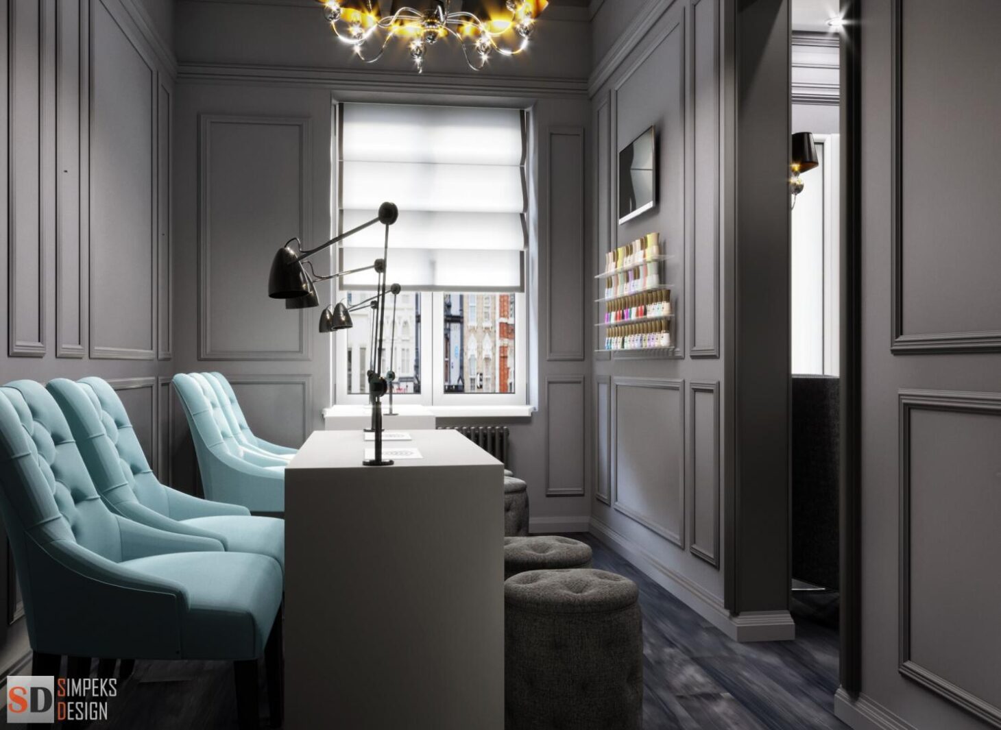 Tiffany color in a beauty salon