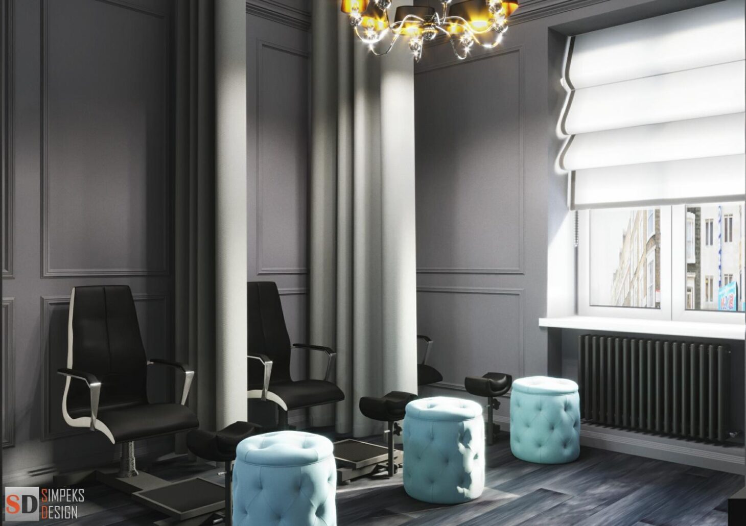 Tiffany color in a beauty salon