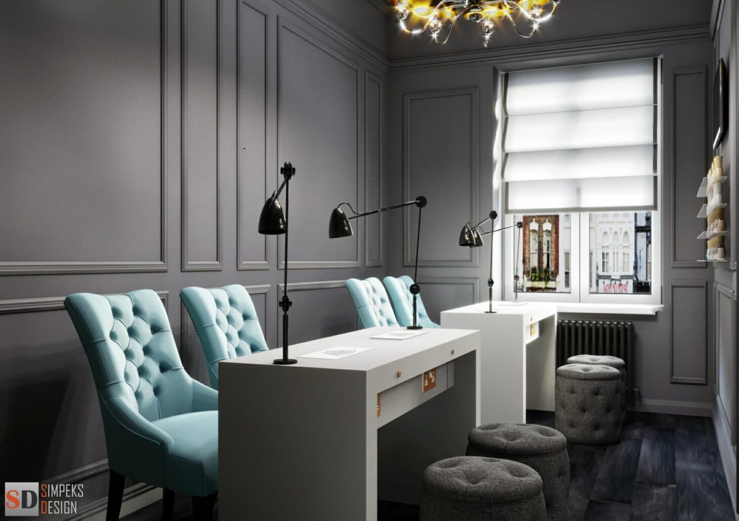 Working area in a beauty salon