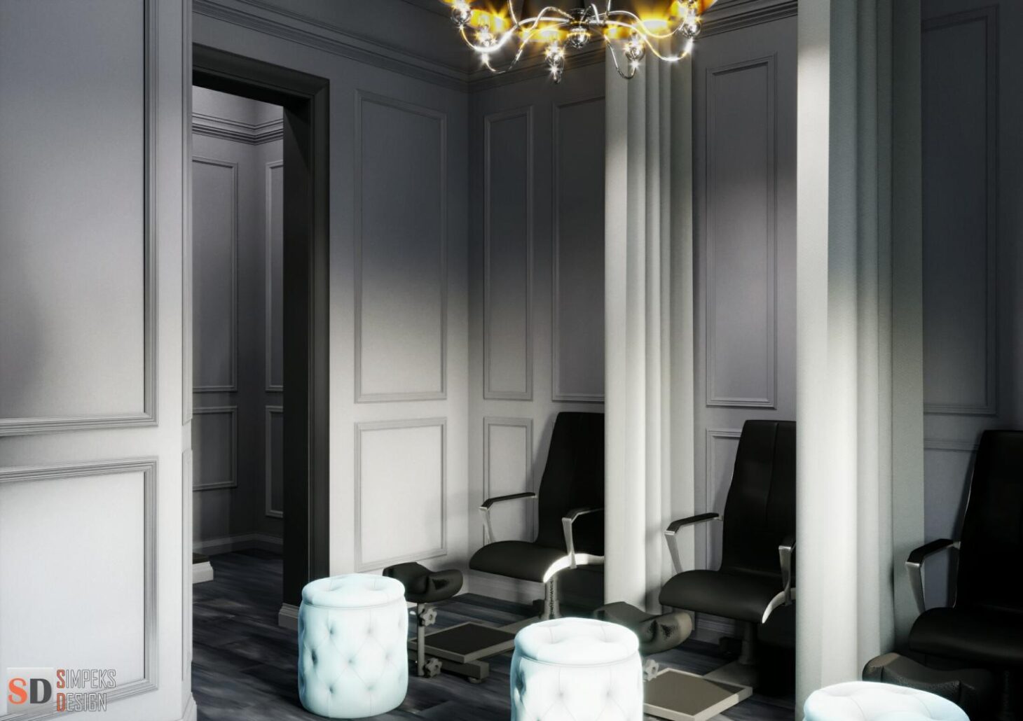 Working area in a beauty salon