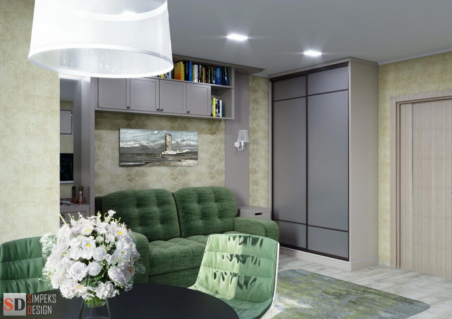 Room with green hues