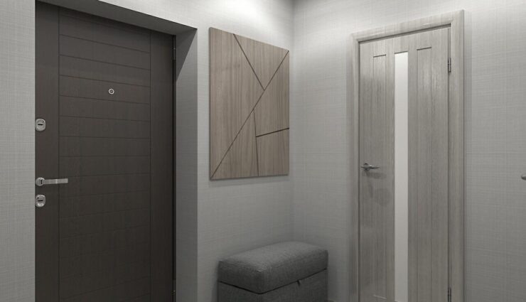 Hallway in gray color