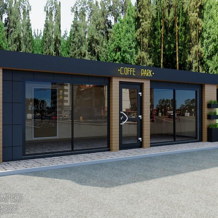 Cafe facade design, Irpin