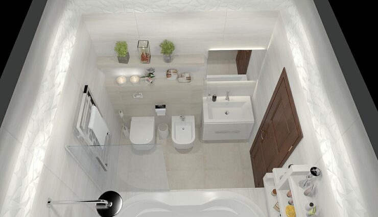 Bathroom in light tones