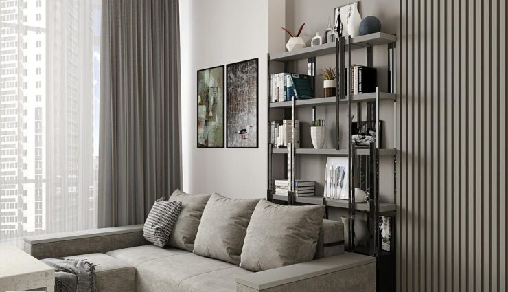 Design of a one-room apartment of 53 sq. m.