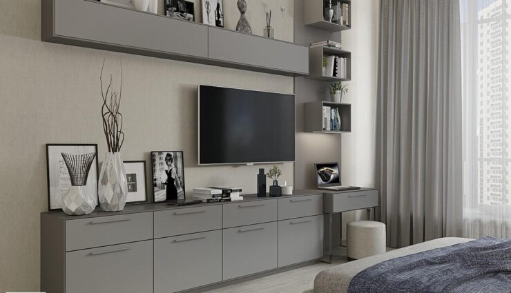 Wall decoration under the TV
