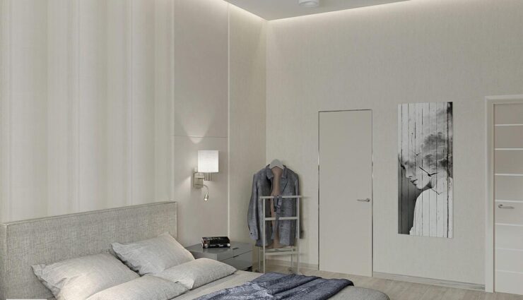 Bedroom in warm shades