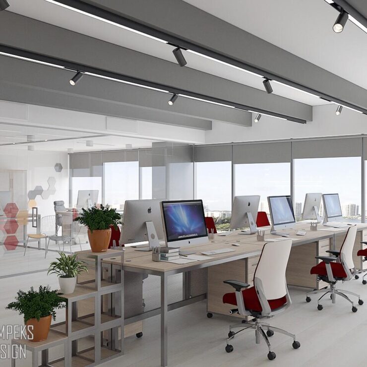 Design of the office of an IT company, Miami, USA, (1000 sq.m.)