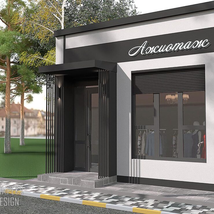 Design of the facade of a women’s clothing boutique in Irpin