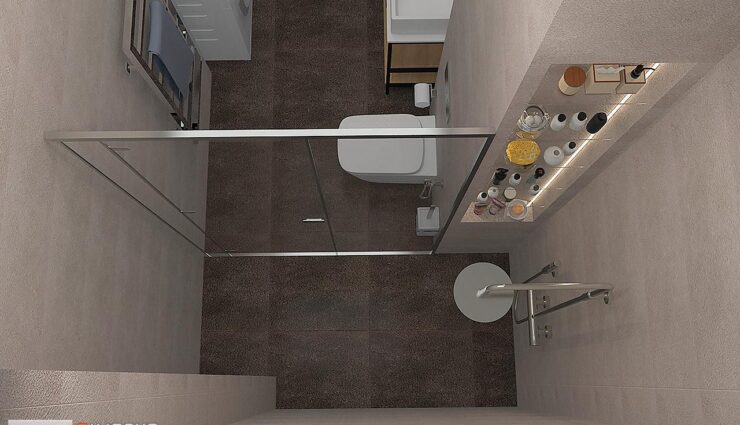 Niche with shelves in the bathroom