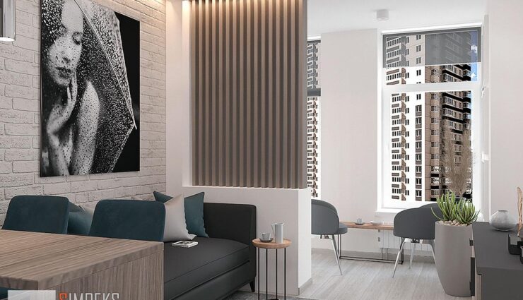 Wooden planks-partitions on the balcony