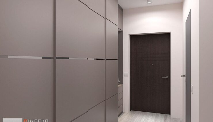 Modern wardrobe in the hallway