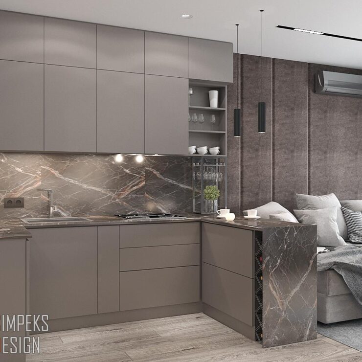 Design of a two-room apartment in the residential complex “Obolon Residences”, Kyiv (85 sq.m.)
