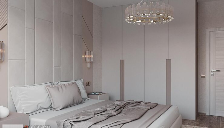 Wall decoration behind the bed
