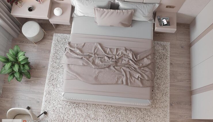 Warm shades in the bedroom