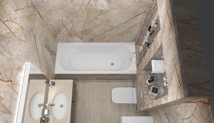 Mosaic niches in the bathroom