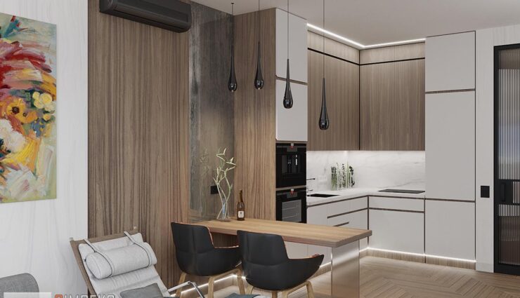 Bar counter in the kitchen