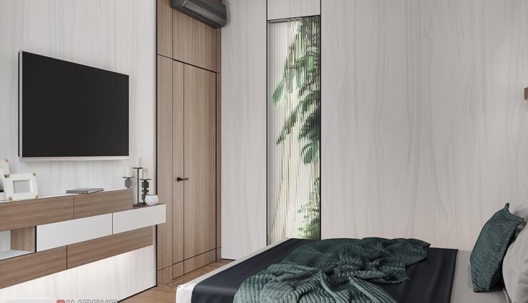 Decorative panels in the bedroom