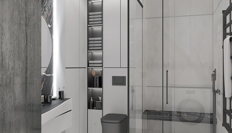 Decorative shelves in the bathroom