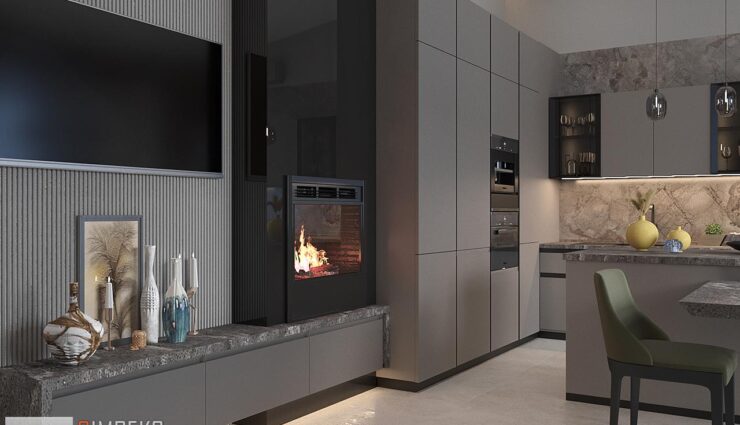 Decoration of the TV area in the living room