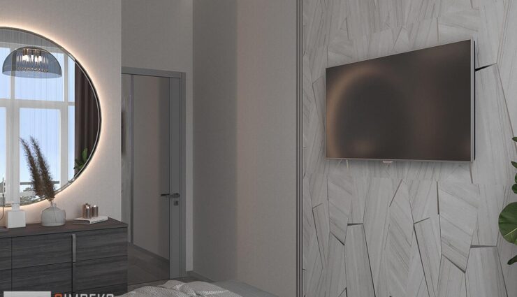 Bedroom in gray tones