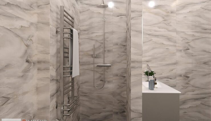 Shower in a niche