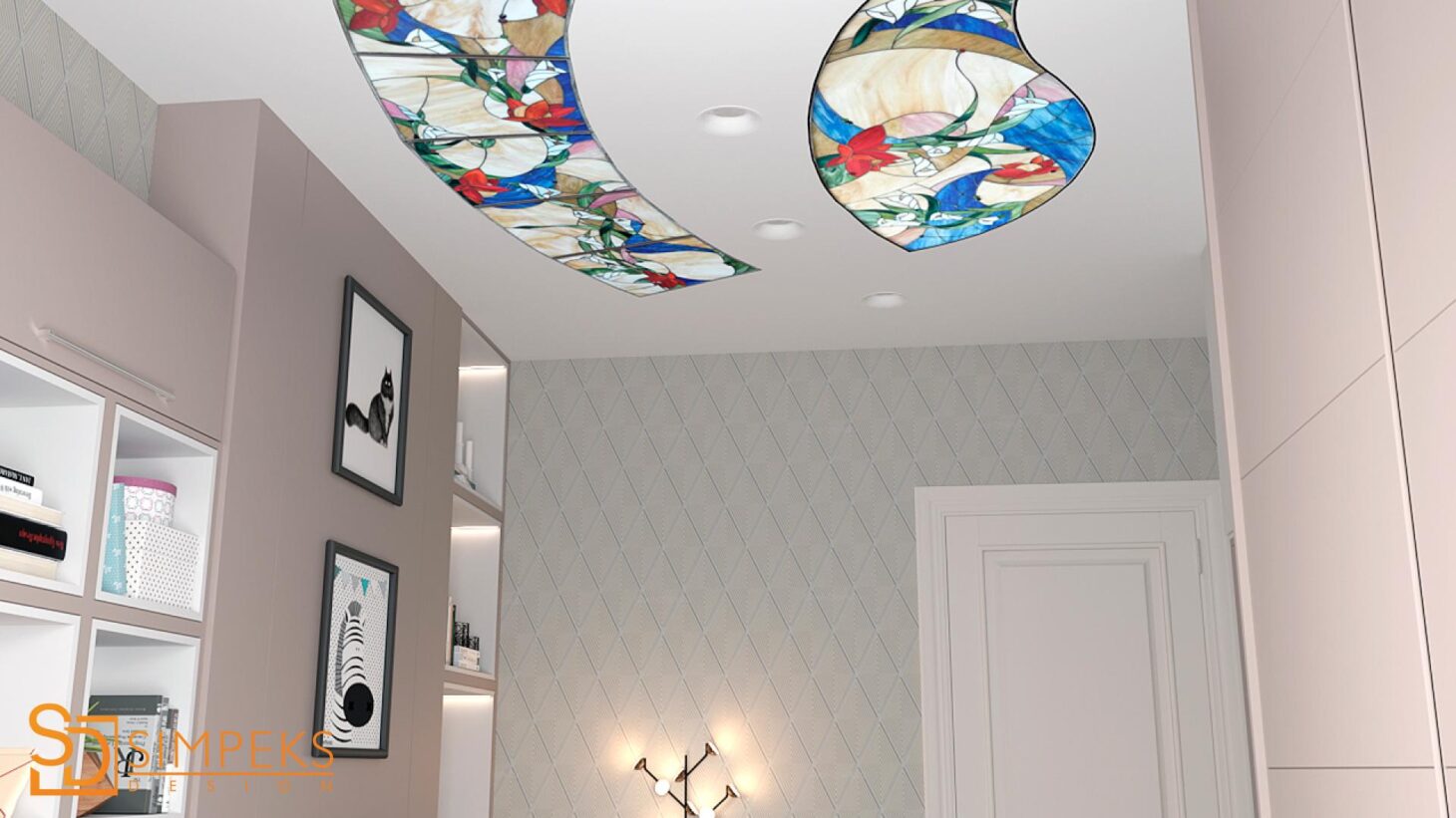 Stained glass on the ceiling