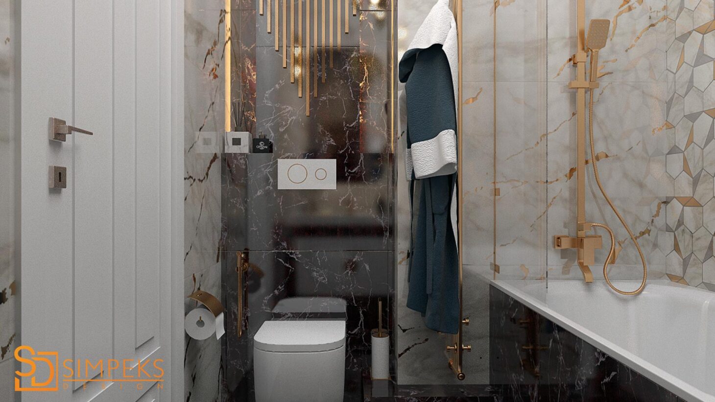 Bathroom with mosaic