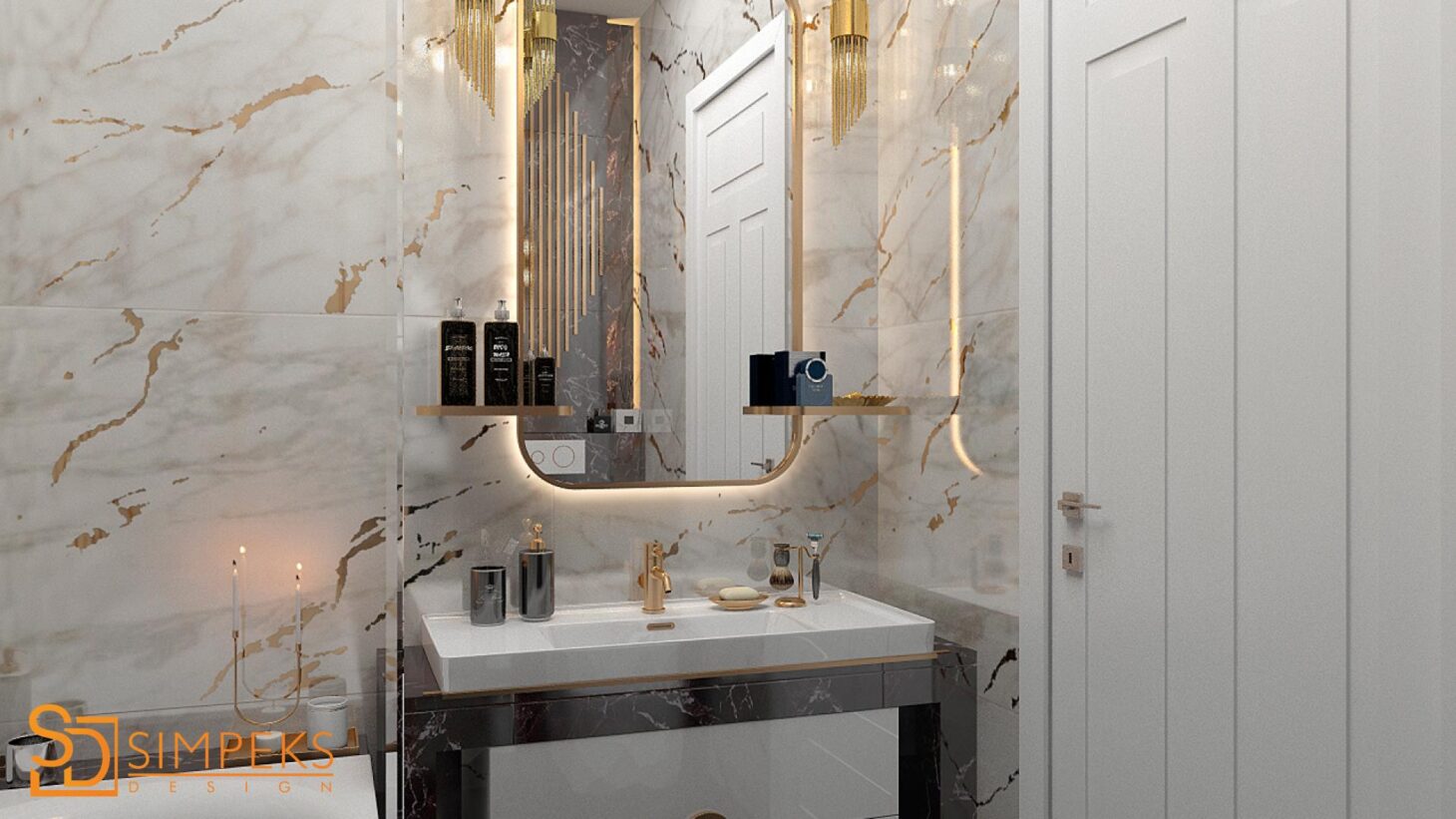 Bathroom in art deco style