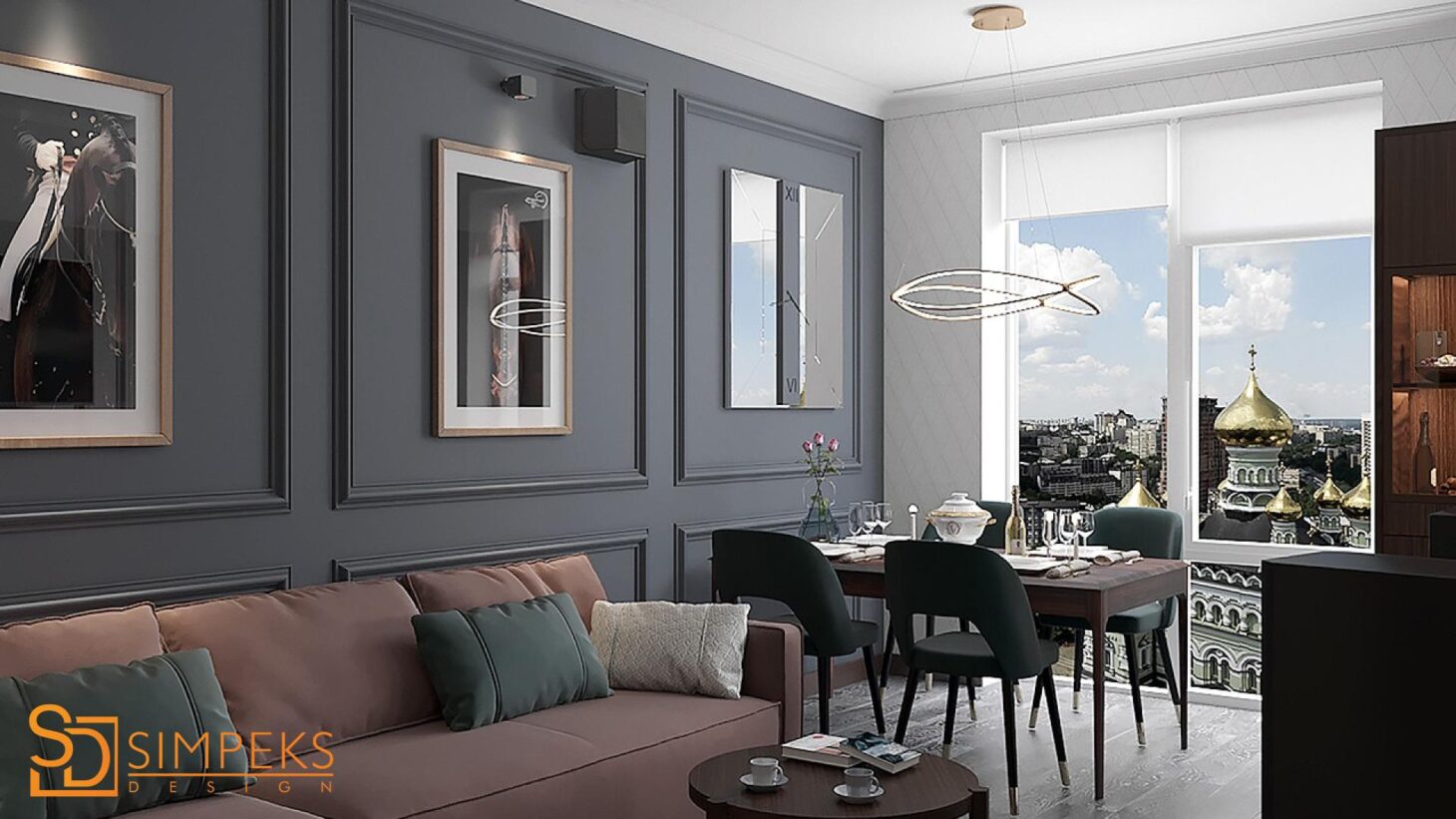 Living room in modern classics