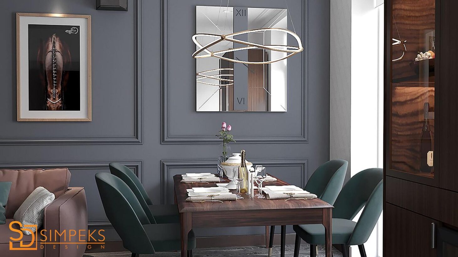 Neoclassical dining area