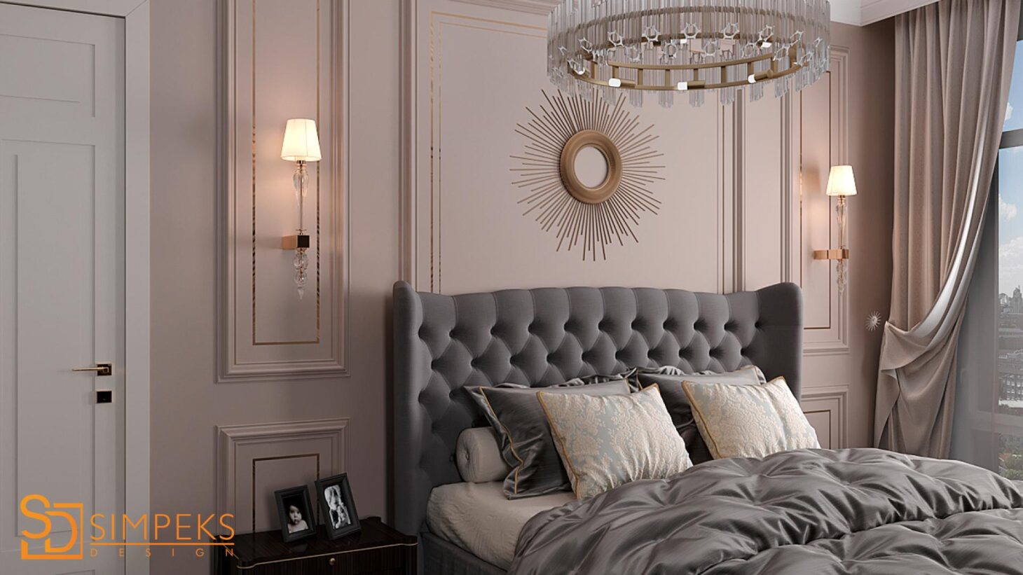 Bedroom in modern classic
