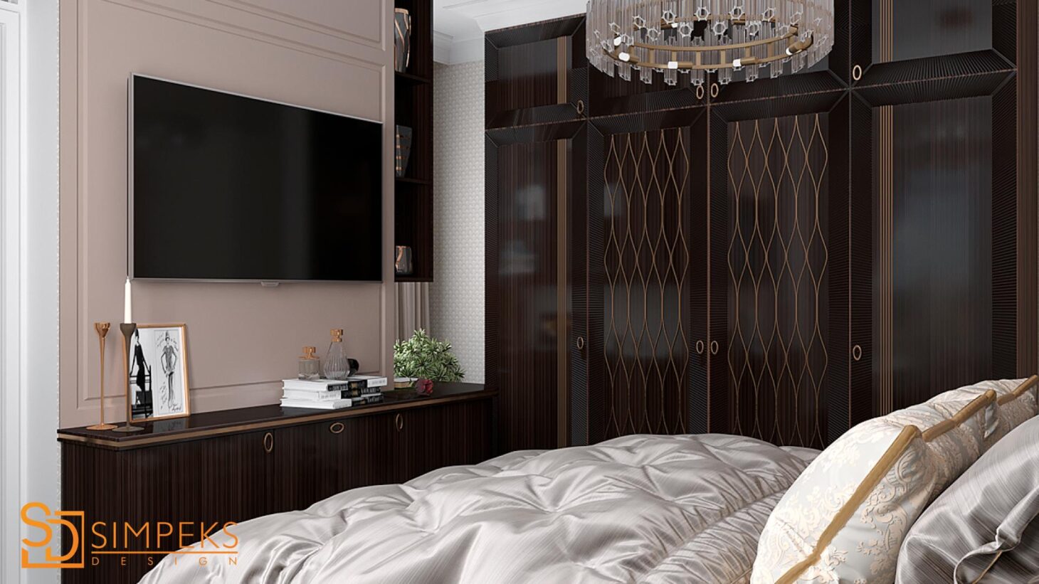 Wardrobe with Art Deco pattern
