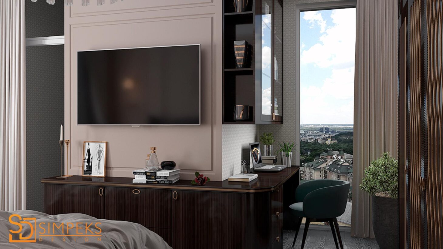 Working area in the bedroom