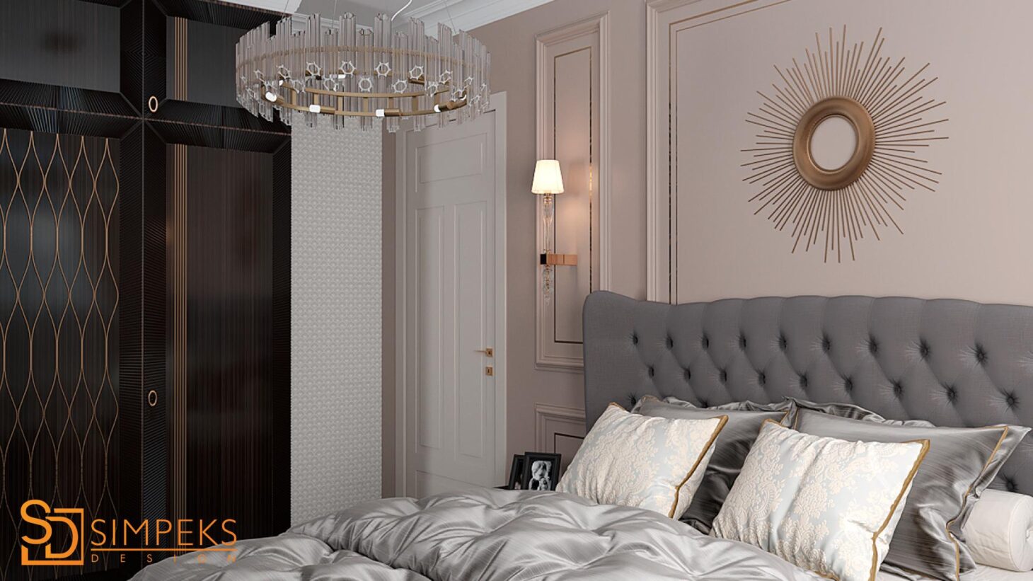Decor behind the bed in the bedroom