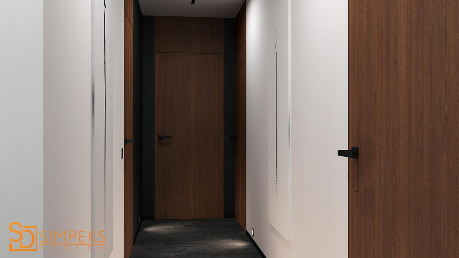 Concealed installation doors under wood