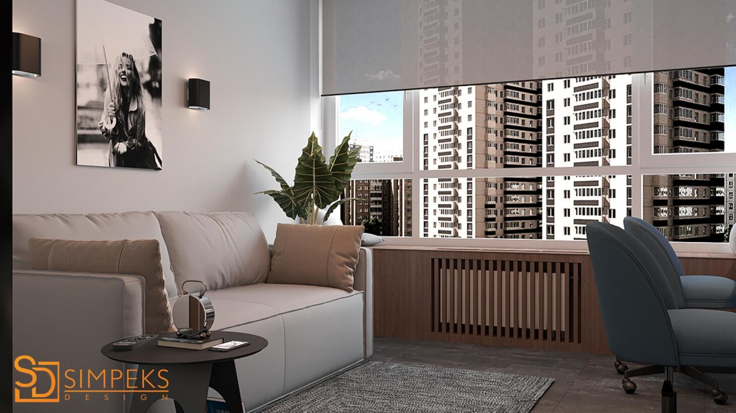 Wooden windowsills in the room