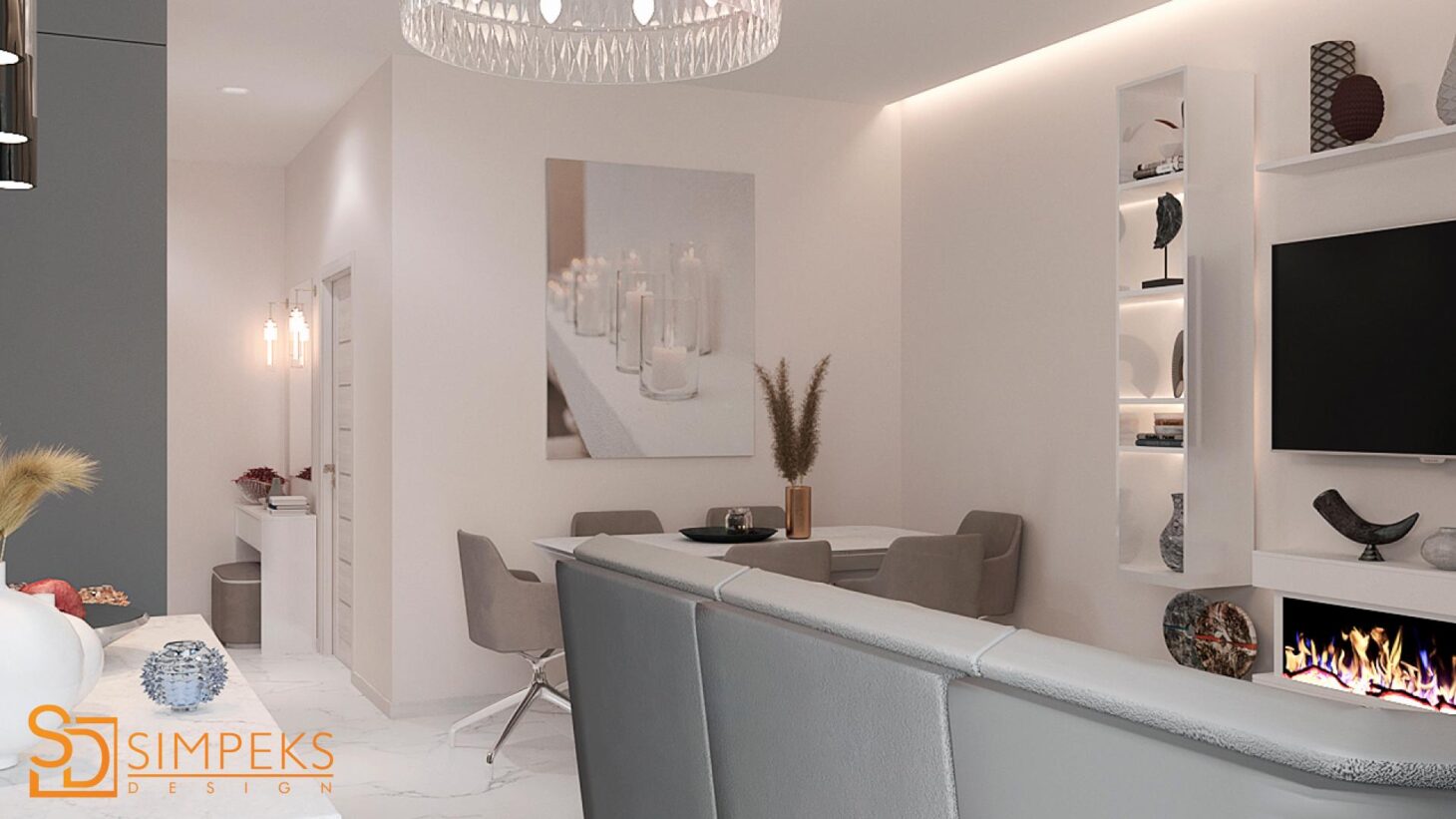 Bright living room in the house